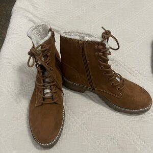 Brown Lace-Up Ankle Boots